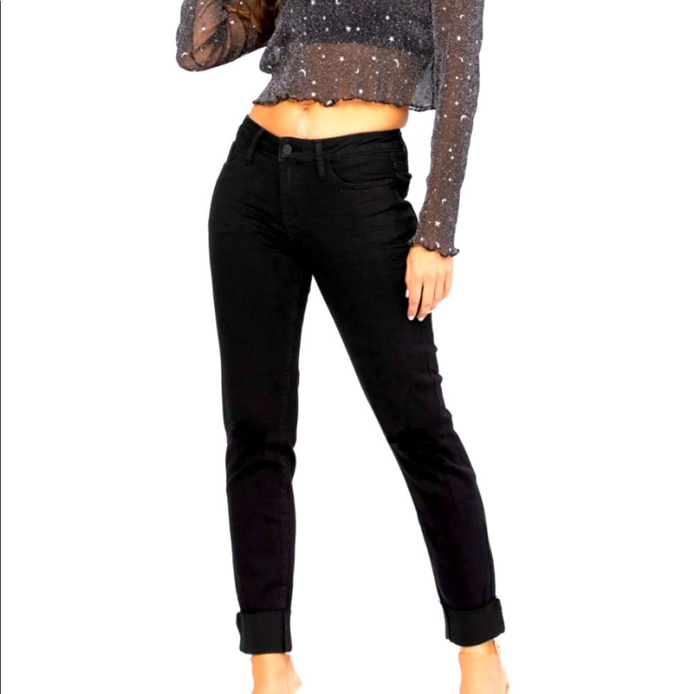 Last 1! judy blue black mid-rise destroyed slim fit jeans! Size 24 - Picture 7 of 10